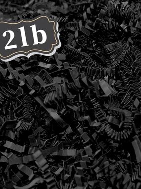 NEW - 2 LB Black Crinkle Cut Paper Shred